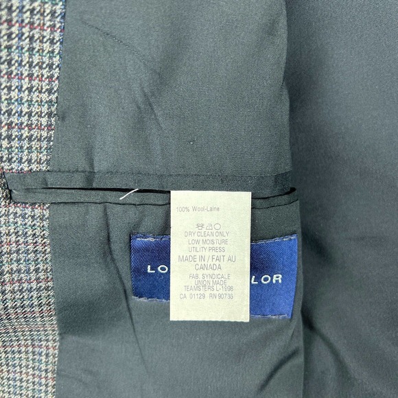 Ralph Lauren Blazer Mens 44R Gray Houndstooth Wool Sport Coat LRL VTG Canada - Picture 9 of 15